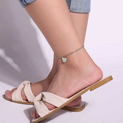 Acrylic Color Butterfly Anklet