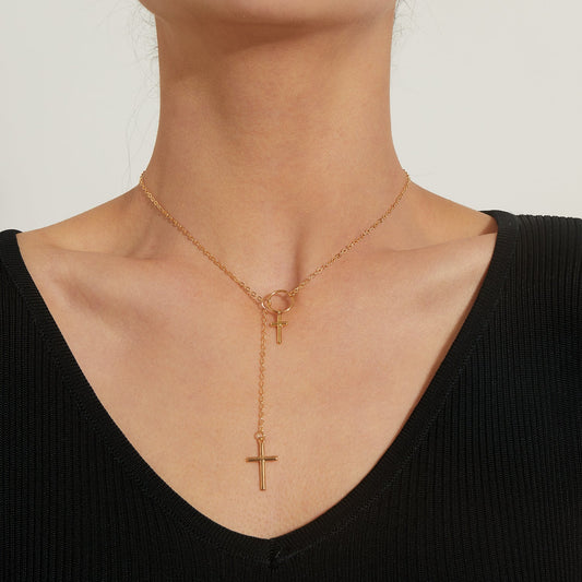Double-layer Cross Necklace